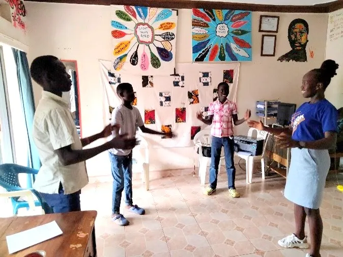 Young participants working together during a Superchild Coaching Program session